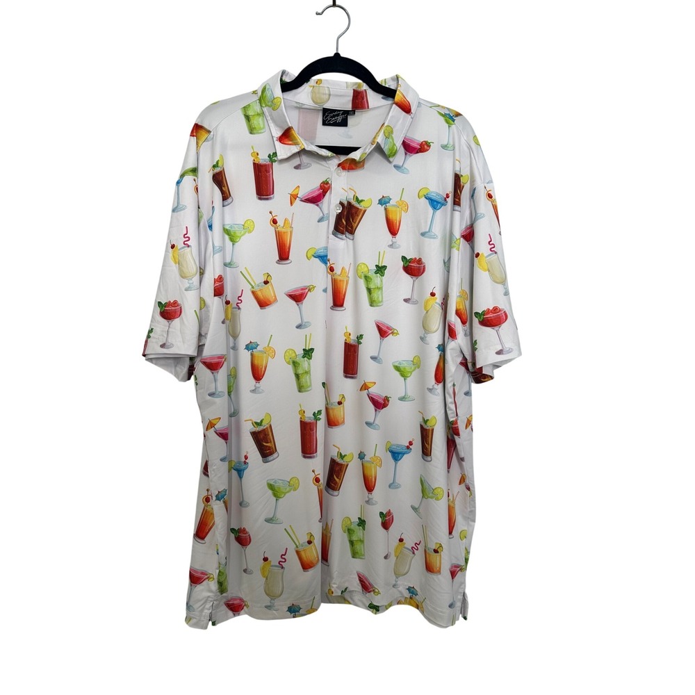 Sunday Swagger Men's 3XL Short Sleeve Button Up Shirt Cocktail Print
